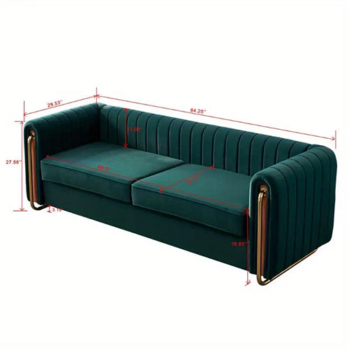 3 Seater sofa Olive premium Golden handle sofa