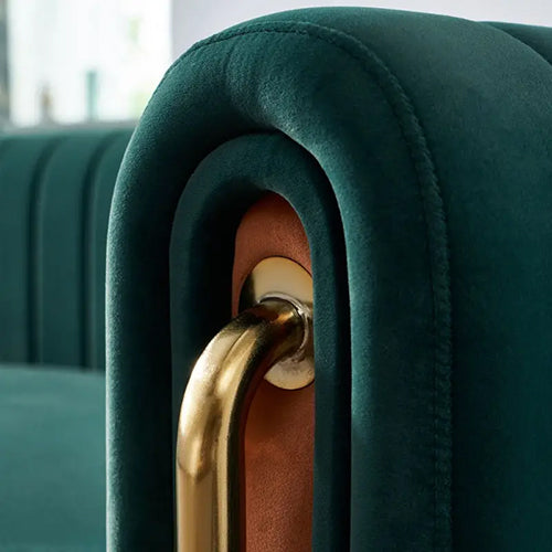 3 Seater sofa Olive premium Golden handle sofa