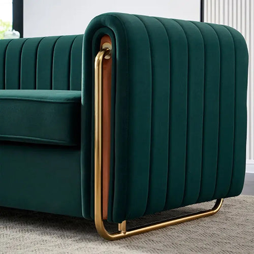 3 Seater sofa Olive premium Golden handle sofa