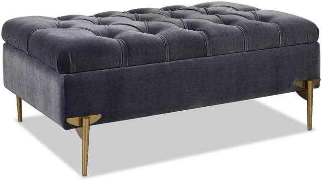 upholstery ottoman with storage SS legs