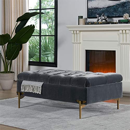 upholstery ottoman with storage SS legs