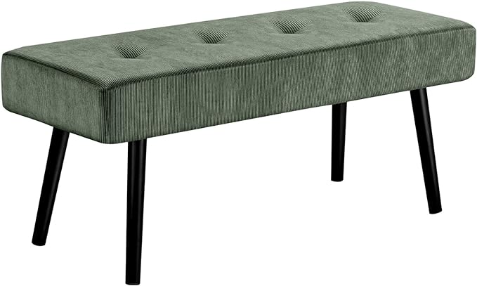upholstery ottoman with wooden legs