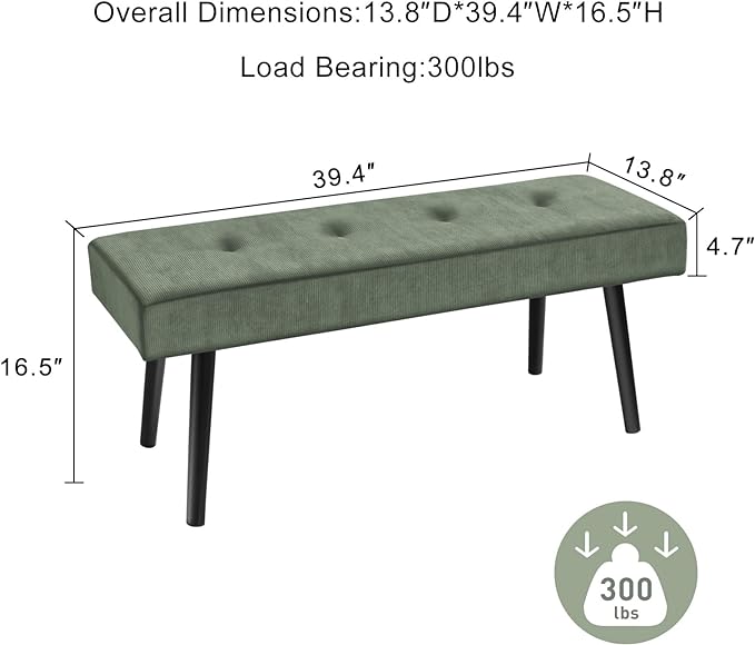 upholstery ottoman with wooden legs