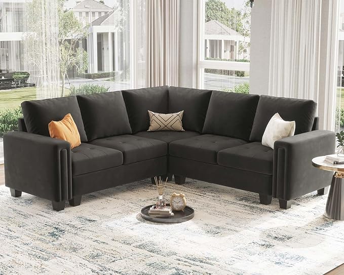 L shape sofa Five seater 6 Bigg cushions 3 small cushions
