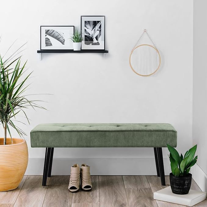 upholstery ottoman with wooden legs