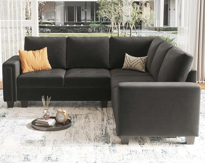 L shape sofa Five seater 6 Bigg cushions 3 small cushions