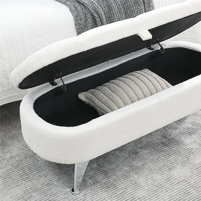 upholster ottoman with storage ss legs