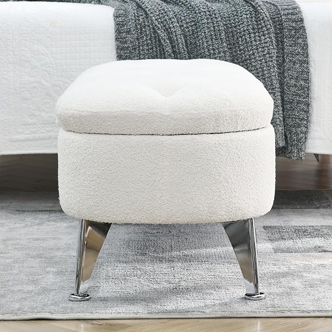upholster ottoman with storage ss legs