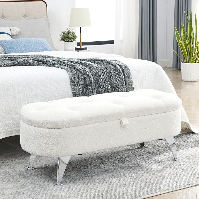 upholster ottoman with storage ss legs