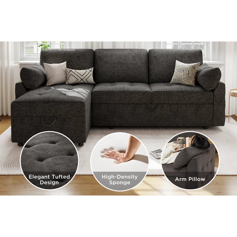 FlexiLounge L shape sofa cum bed with storage RHS