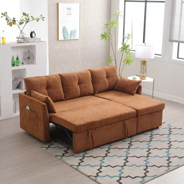 L Shape sofa cum bed with storage