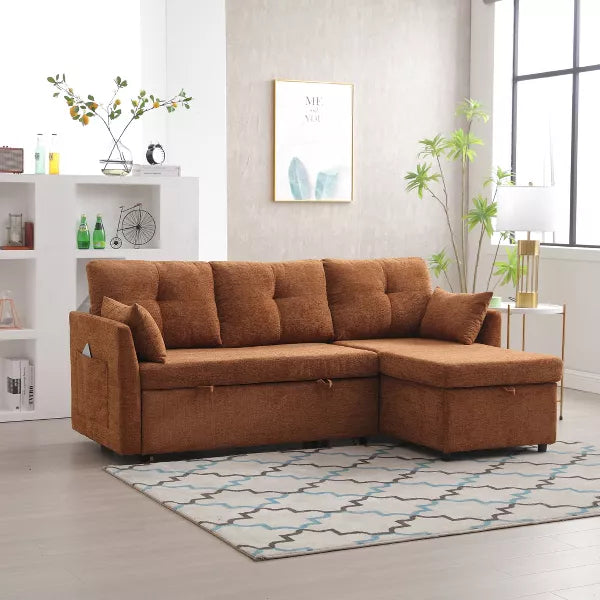 L Shape sofa cum bed with storage