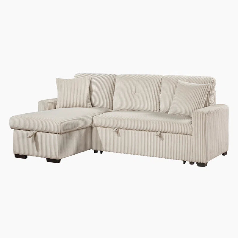L shape sofa cum bed with storage
