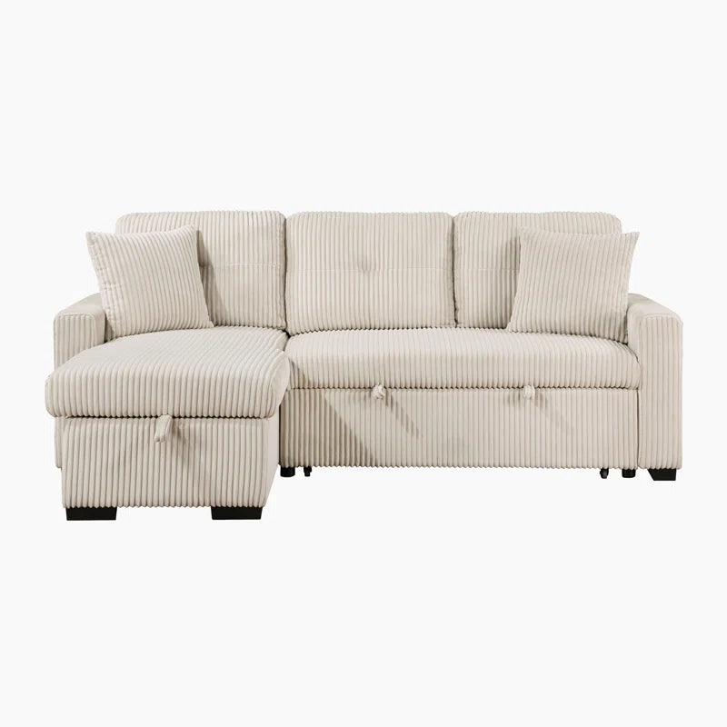 L shape sofa cum bed with storage