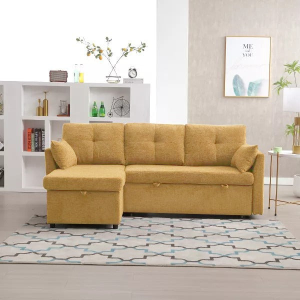 L Shape sofa cum bed with storage