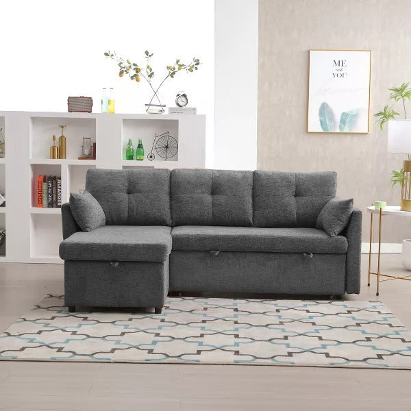 L Shape sofa cum bed with storage