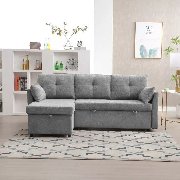 L Shape sofa cum bed with storage