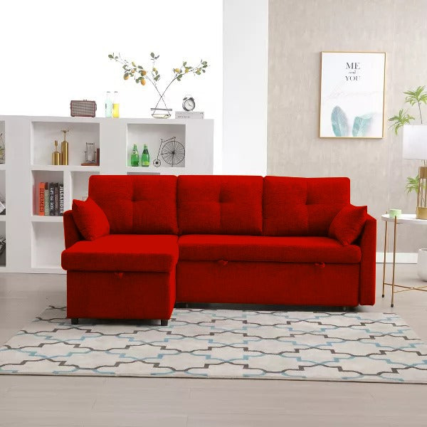 L Shape sofa cum bed with storage