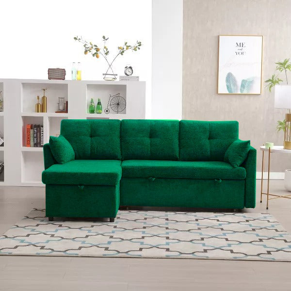 L Shape sofa cum bed with storage