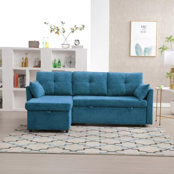 L Shape sofa cum bed with storage
